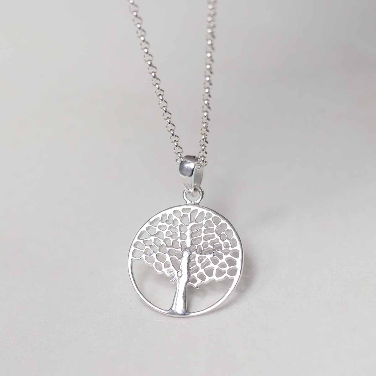Sterling Silver Oak Tree Necklace