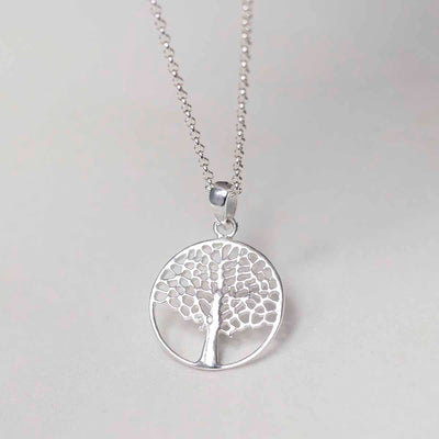 ME534P Sterling Silver Oak Tree Necklace 2