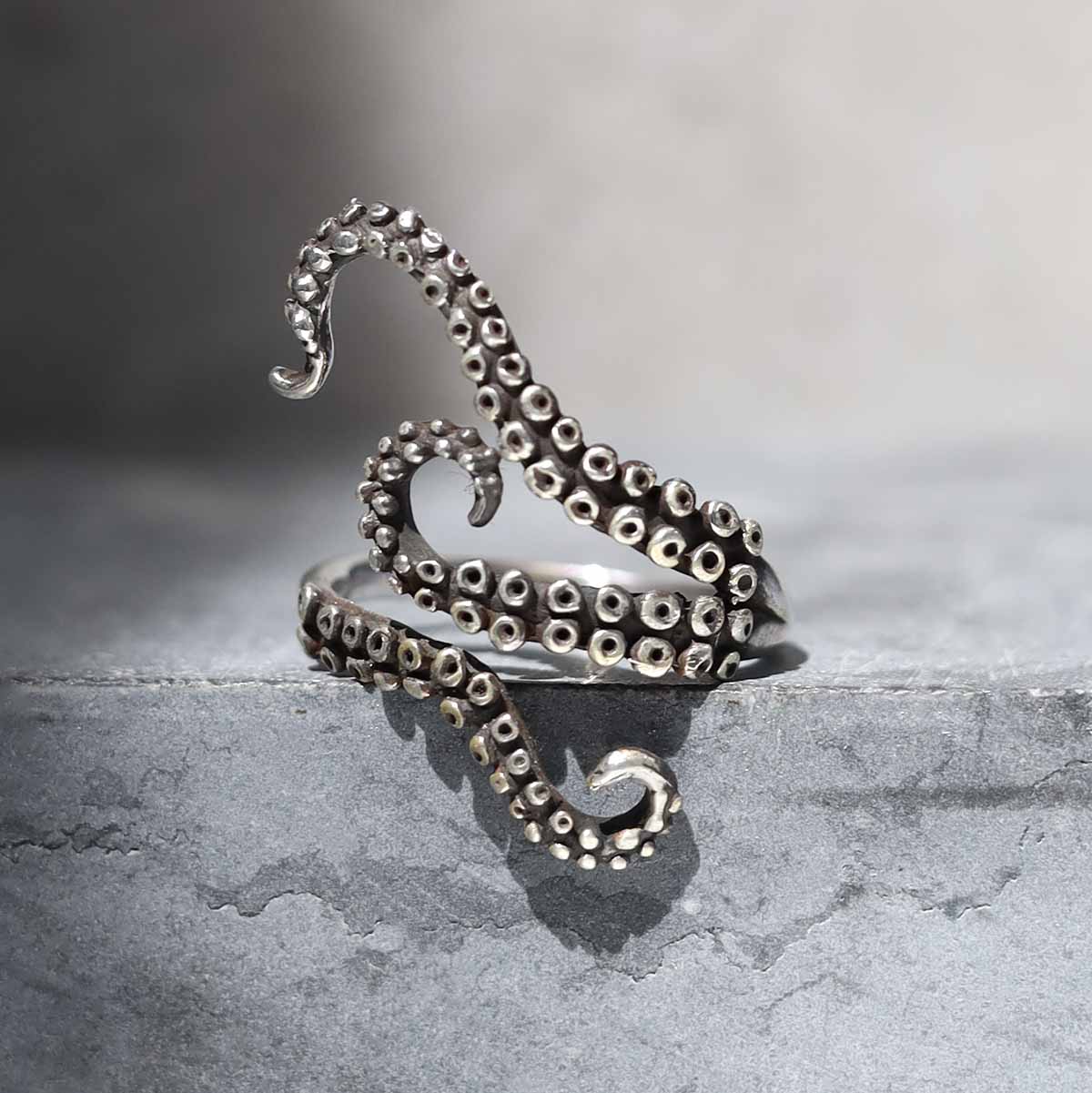 Sterling Silver Adjustable Octopus Ring