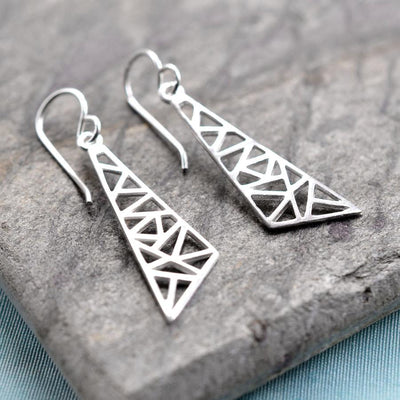 MJ0283E Silver Geometric Drop Triangle Earrings 2 14e5d4fa b46b 4650 81ce 1d1f46fef81e
