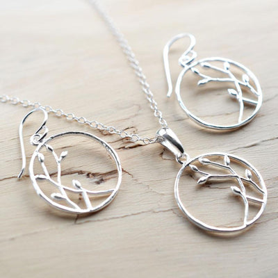 MJ0309S Silver Bud Loop Set