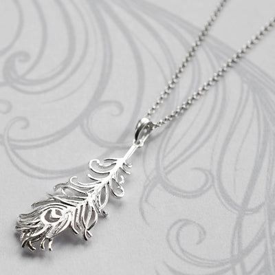 MJ0305N Silver Peacock Feather Necklace 964f5883 6ec6 4760 a3b5 990ca8697f79