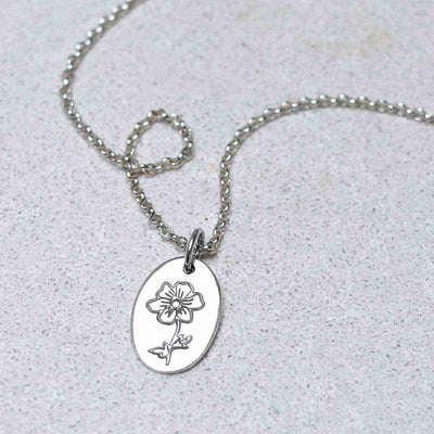 ML762 Sterling Silver October Birth Flower Necklace 5