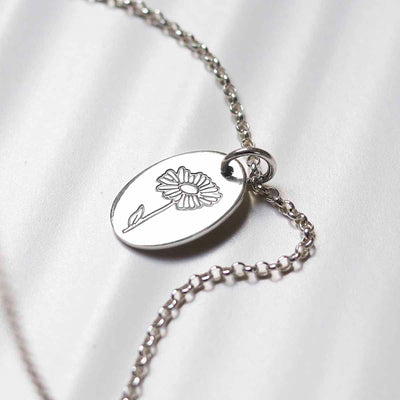 ML759 Sterling Silver April Birth Flower Necklace 4