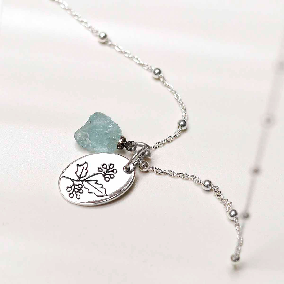 Sterling Silver December Birth Flower Necklace