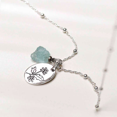 ML760 Sterling Silver December Birth Flower Necklace 4