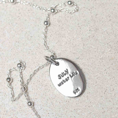 ML758 Sterling Silver July Birth Flower Necklace 4