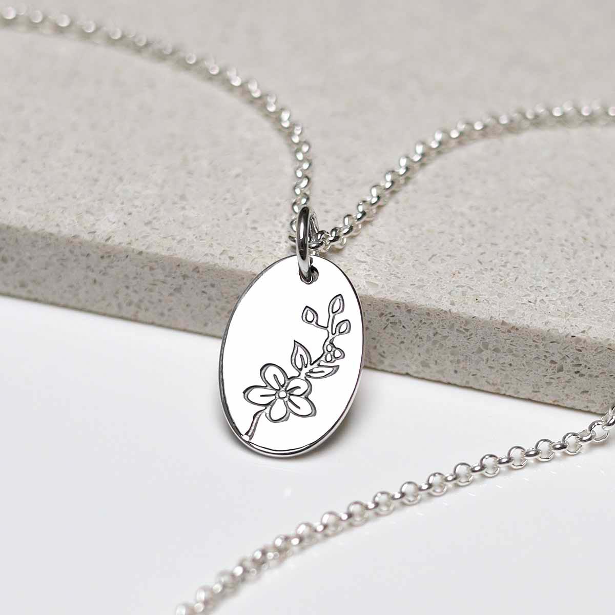 Sterling Silver May Birth Flower Necklace
