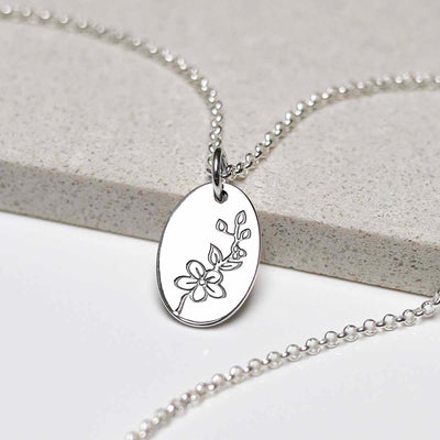 ML763 Sterling Silver May Birth Flower Necklace 3