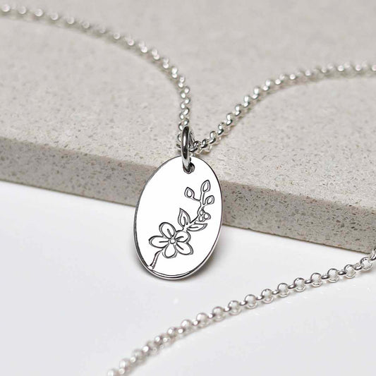 ML763 Sterling Silver May Birth Flower Necklace 3