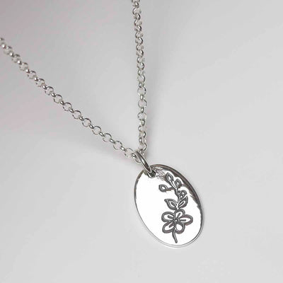 ML763 Sterling Silver May Birth Flower Necklace 2
