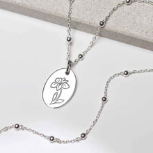 ML757 Sterling Silver March Birth Flower Necklace 3