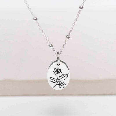 ML760 Sterling Silver December Birth Flower Necklace 3