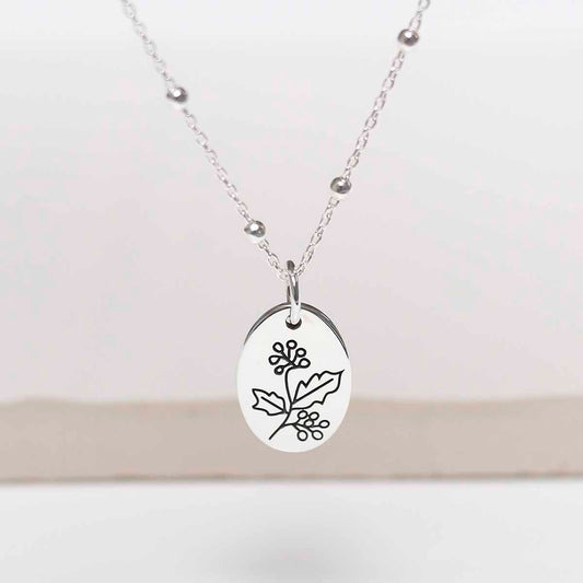 ML760 Sterling Silver December Birth Flower Necklace 3