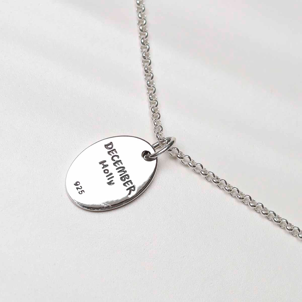 Sterling Silver December Birth Flower Necklace