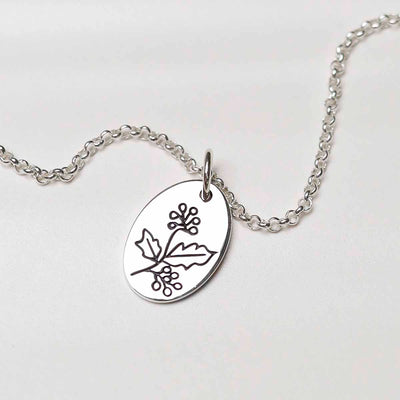 ML760 Sterling Silver December Birth Flower Necklace 5