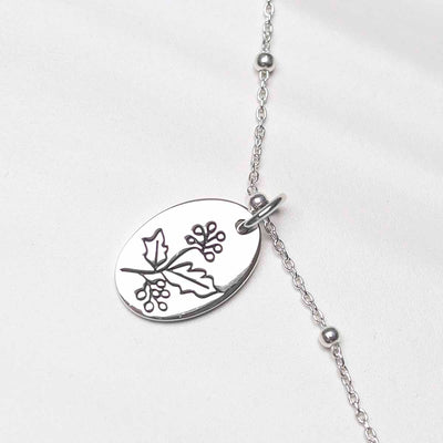 ML760 Sterling Silver December Birth Flower Necklace