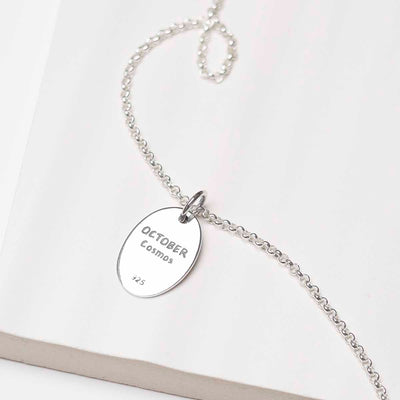 ML762 Sterling Silver October Birth Flower Necklace 4
