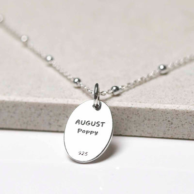 ML764 Sterling Silver August Birth Flower Necklace 3