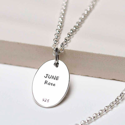 ML755 Sterling Silver June Birth Flower Necklace 3