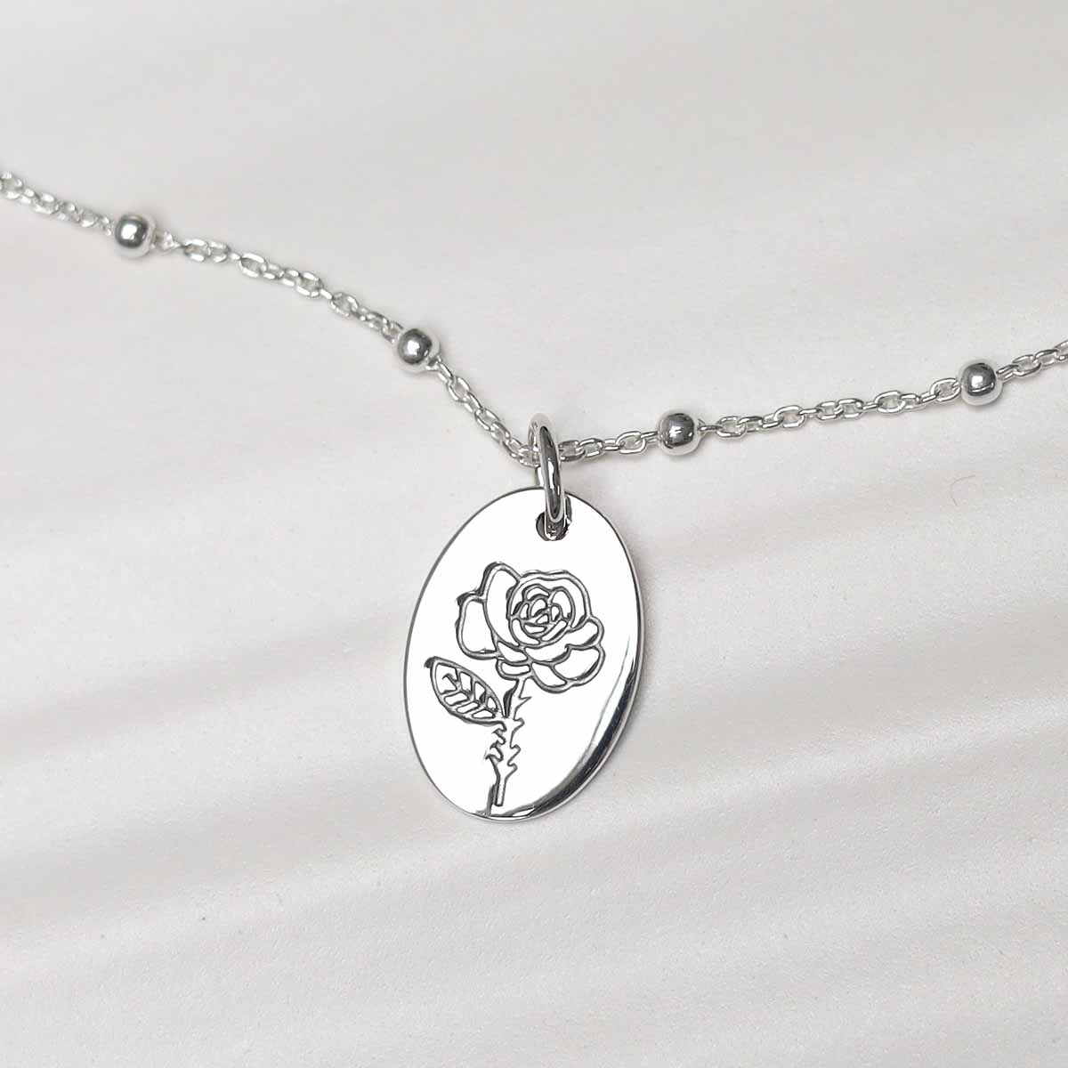 Sterling Silver June Birth Flower Necklace