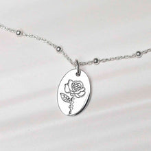ML755 Sterling Silver June Birth Flower Necklace