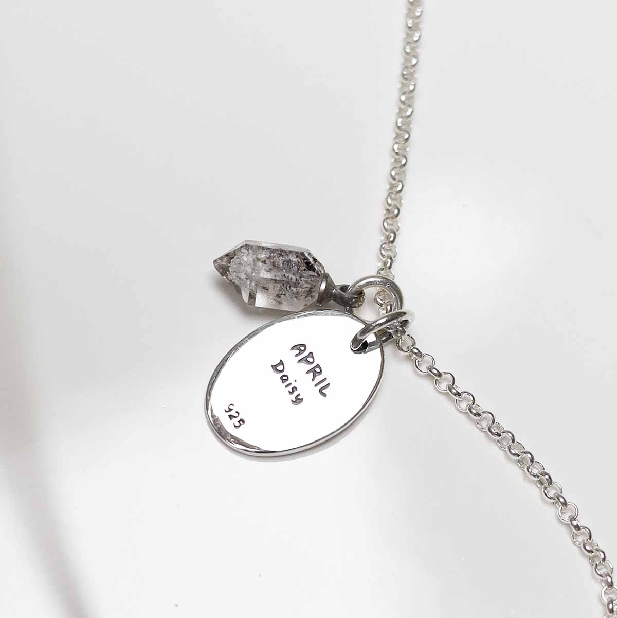 Sterling Silver April Birth Flower Necklace