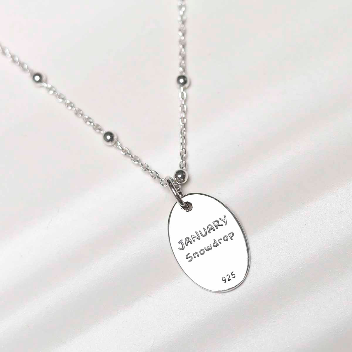 Sterling Silver January Birth Flower Necklace