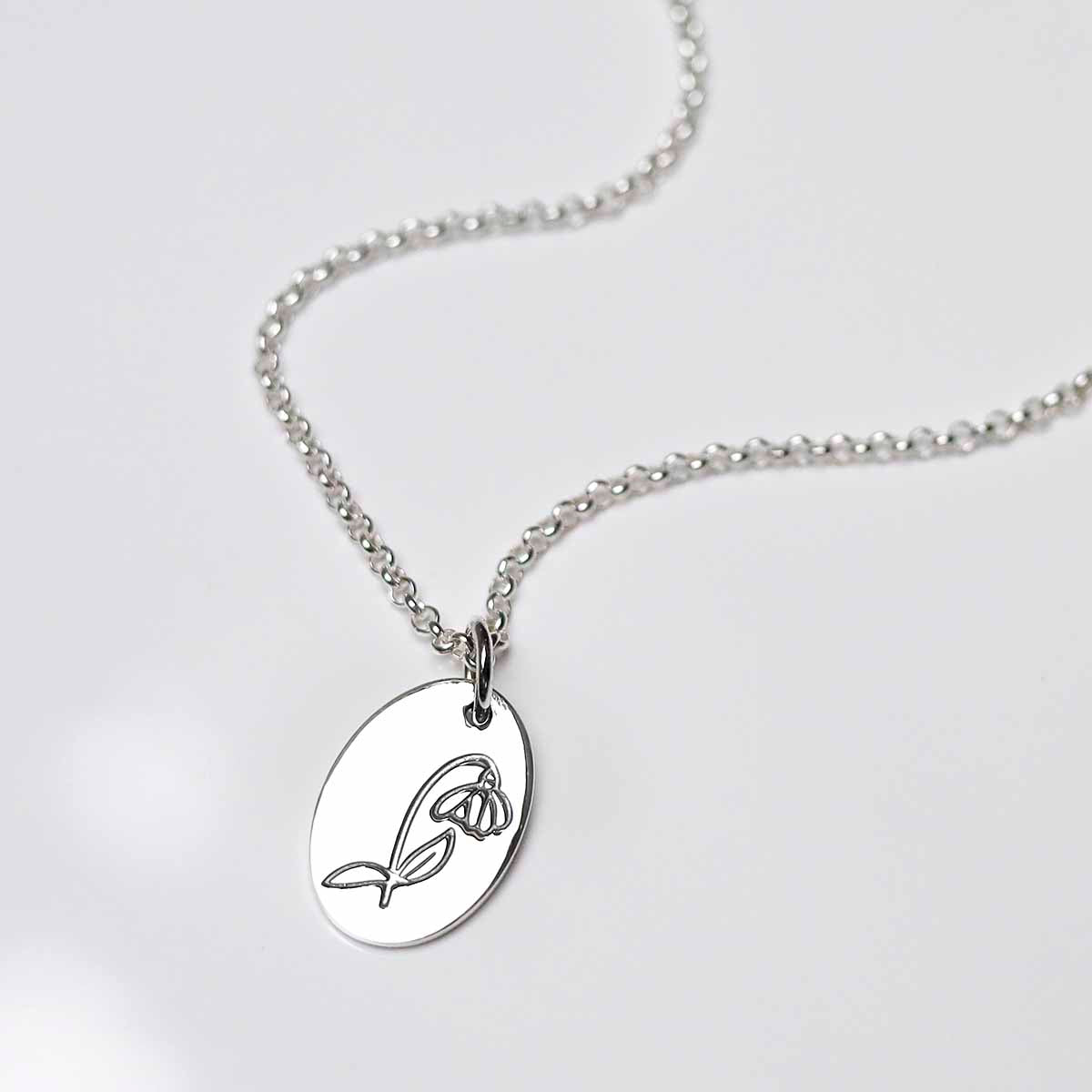 Sterling Silver January Birth Flower Necklace