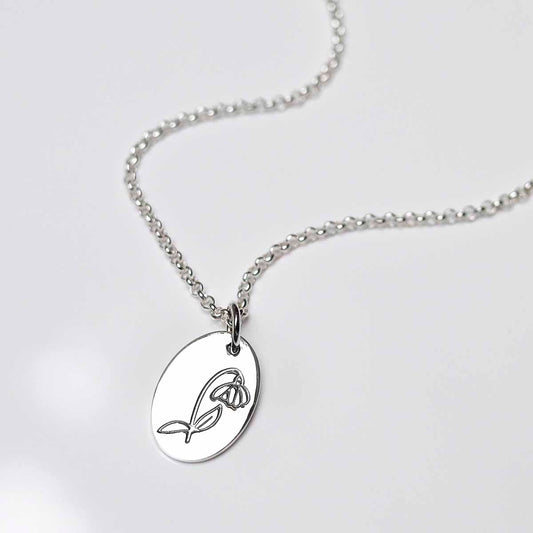 ML765 Sterling Silver January Birth Flower Necklace