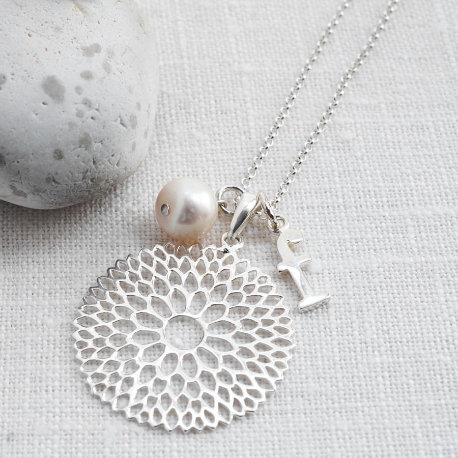 Sterling Silver Chrysanthemum Necklace
