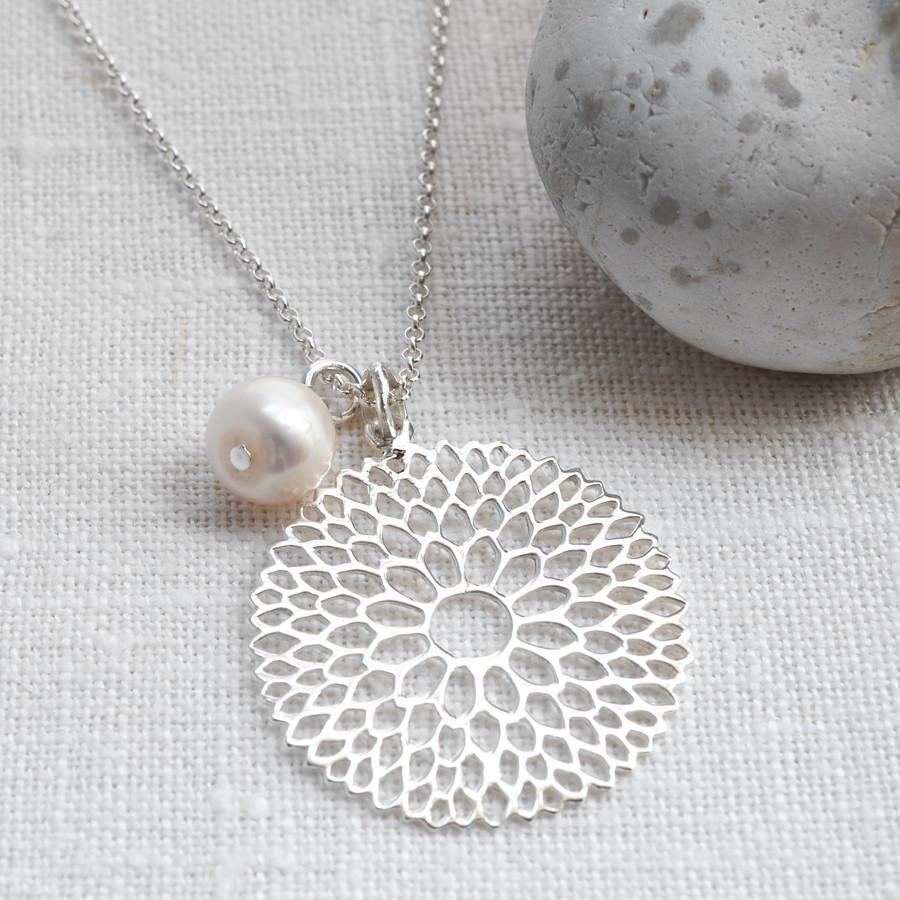 Sterling Silver Chrysanthemum Necklace