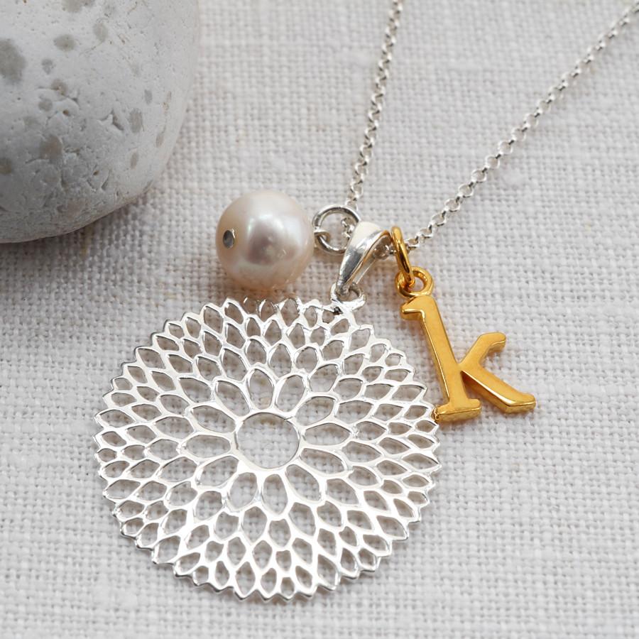 Sterling Silver Chrysanthemum Necklace