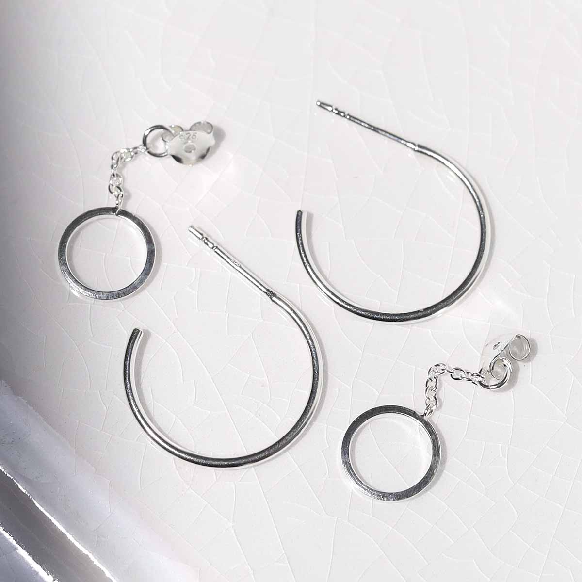 Sterling Silver Multi Circle Hoop Earrings