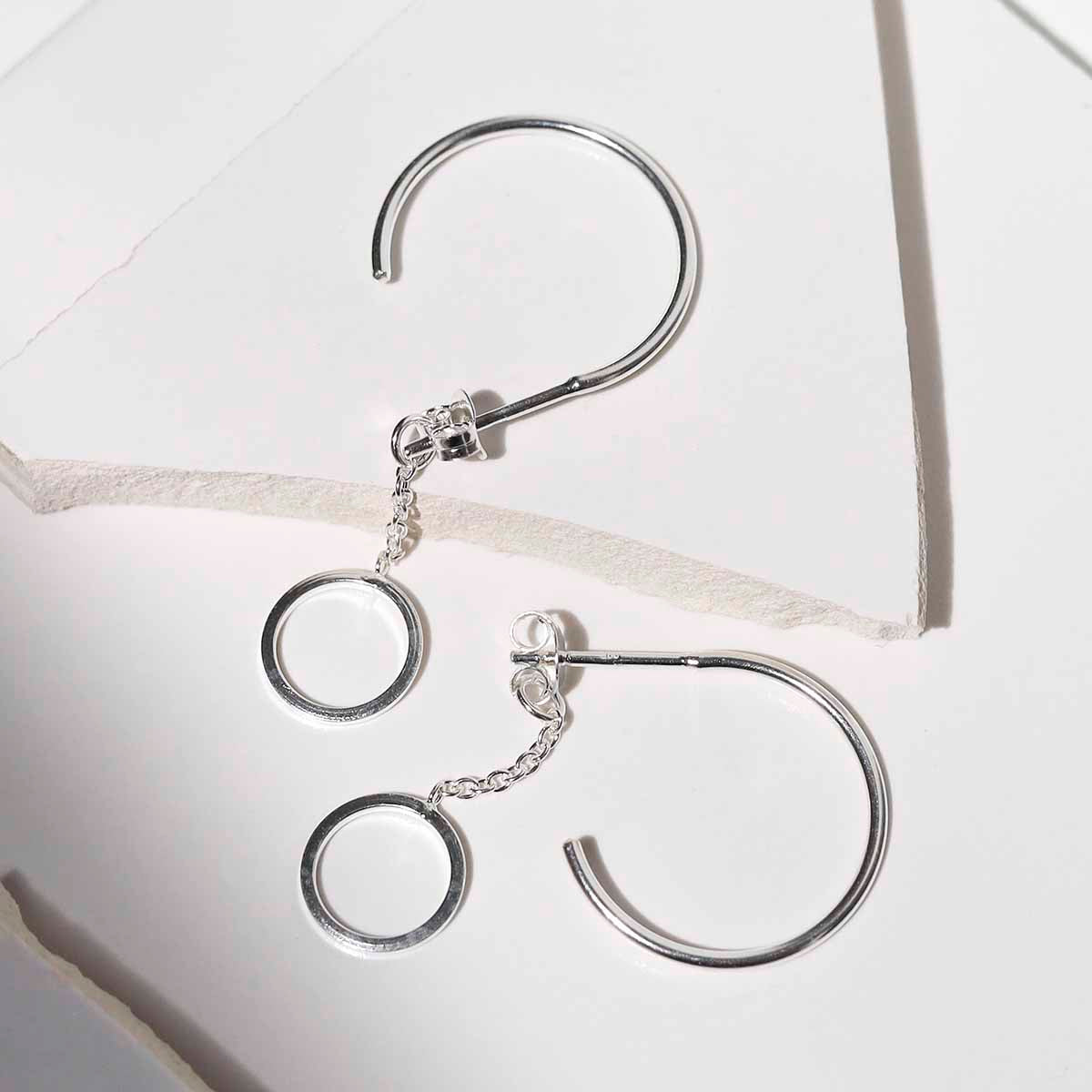 Sterling Silver Multi Circle Hoop Earrings