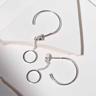 ML831 Sterling Silver Multi Circle Hoop Earrings 2
