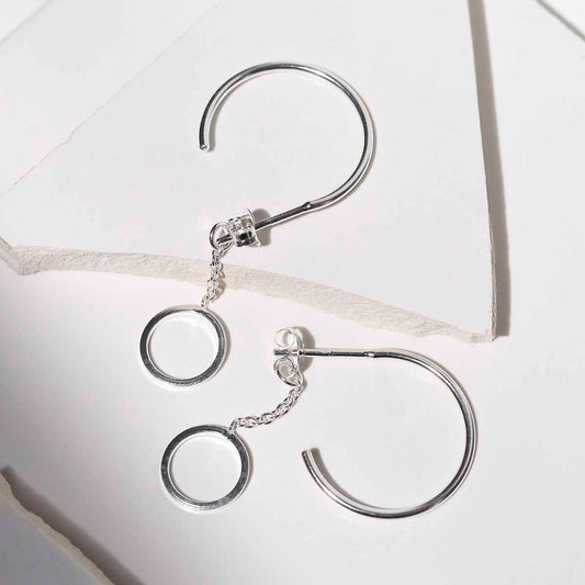 ML831 Sterling Silver Multi Circle Hoop Earrings 2