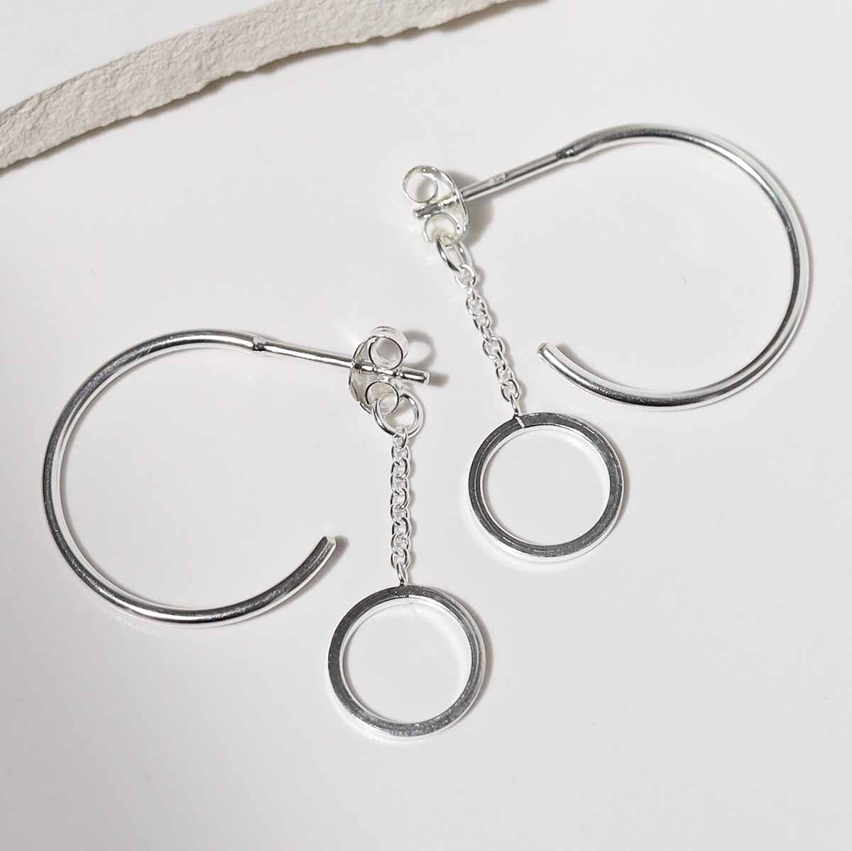Sterling Silver Multi Circle Hoop Earrings