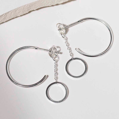 ML831 Sterling Silver Multi Circle Hoop Earrings 3