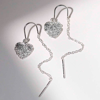 ML832 Sterling Silver Filigree Heart Threaders 3