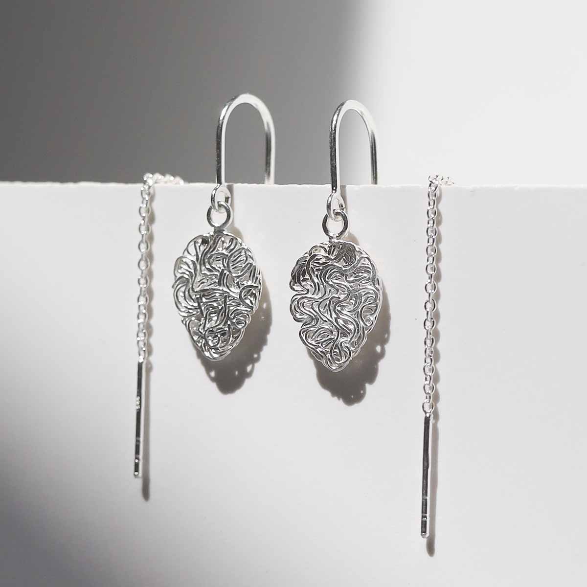 Sterling Silver Filigree Peardrop Threaders