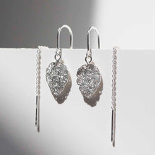 ML838 Sterling Silver Filigree Peardrop Threaders 3
