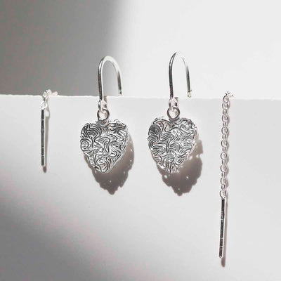 ML832 Sterling Silver Filigree Heart Threaders 1