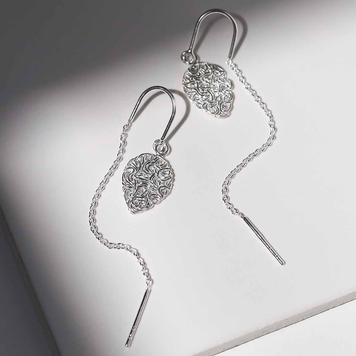 Sterling Silver Filigree Peardrop Threaders