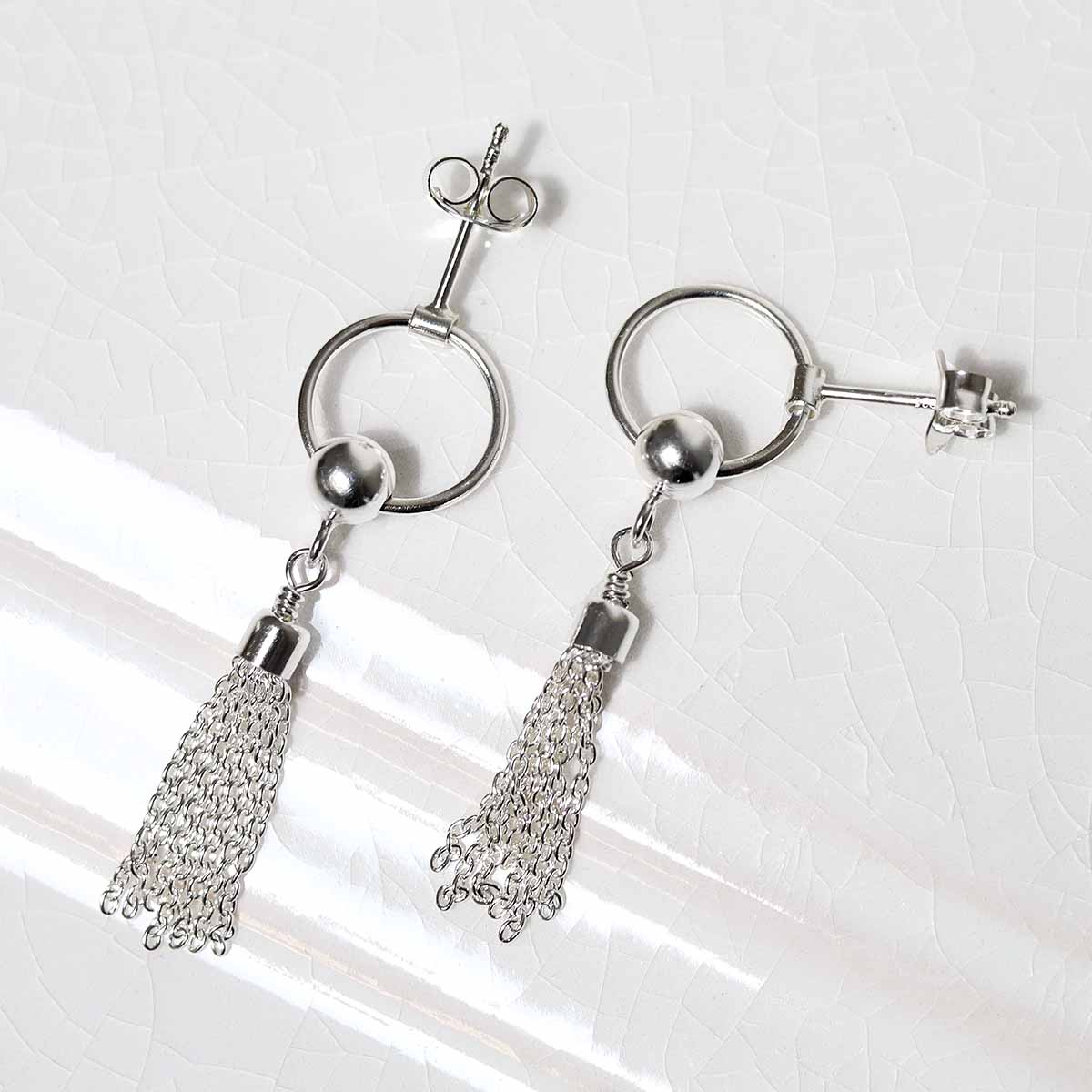 Sterling Silver Tassle Earrings