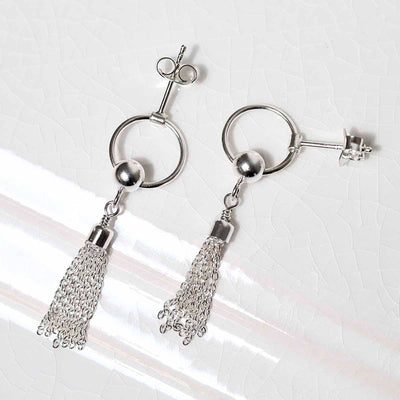 ML834 Sterling Silver Tassle Earrings 1