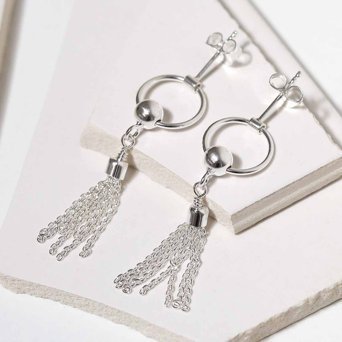 Sterling Silver Tassle Earrings