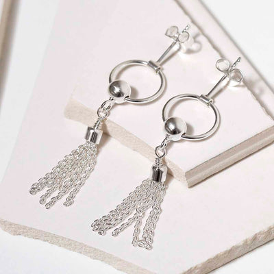ML834 Sterling Silver Tassle Earrings 3