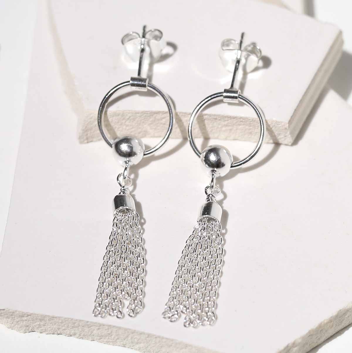 Sterling Silver Tassle Earrings