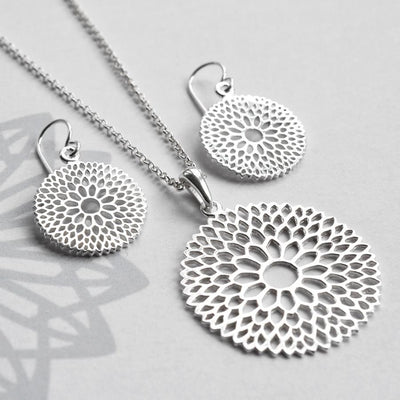 MJ0302S Silver Chrysanthemum Set